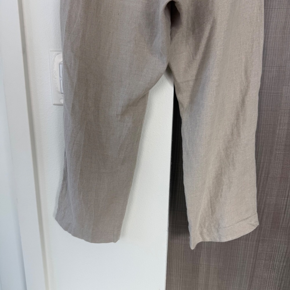 Not Perfect Linen Oat Milk Beige Athens Drawstring Linen Pants Size Medium‎ - Picture 11 of 13
